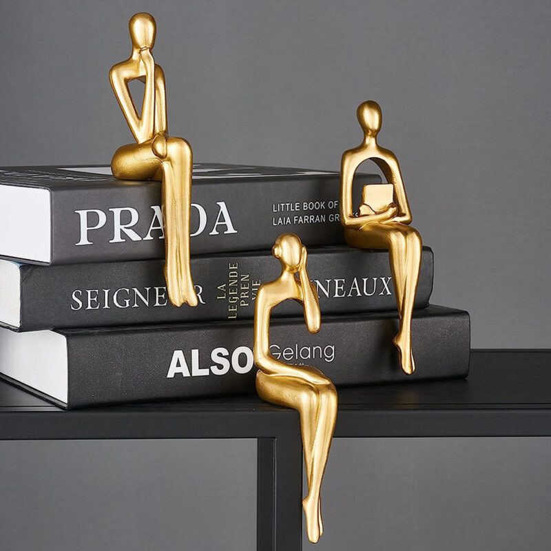 3 Piece Gold Statue Shelf Decor Amazon